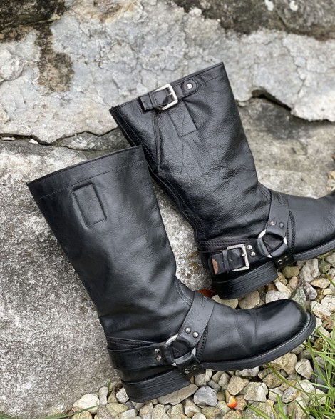 Kozačky dámské Dsquared2 černé s páskem